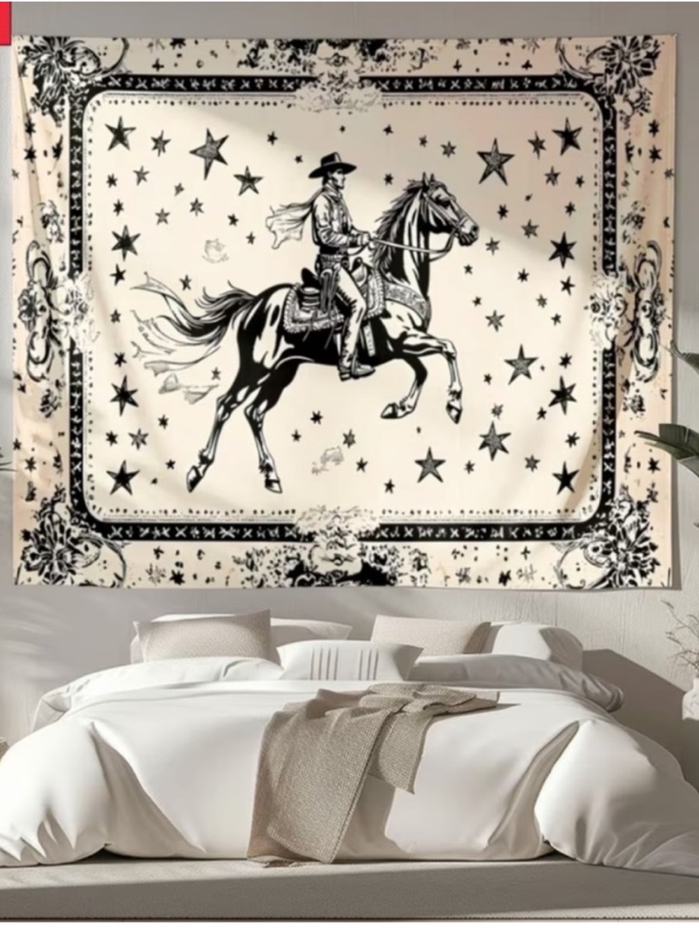 Western Cowboy Horse Star Tapestry | Wall Hanging